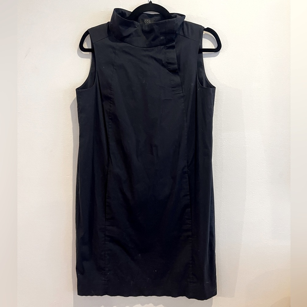 COS Navy MockNeck Shift Dress